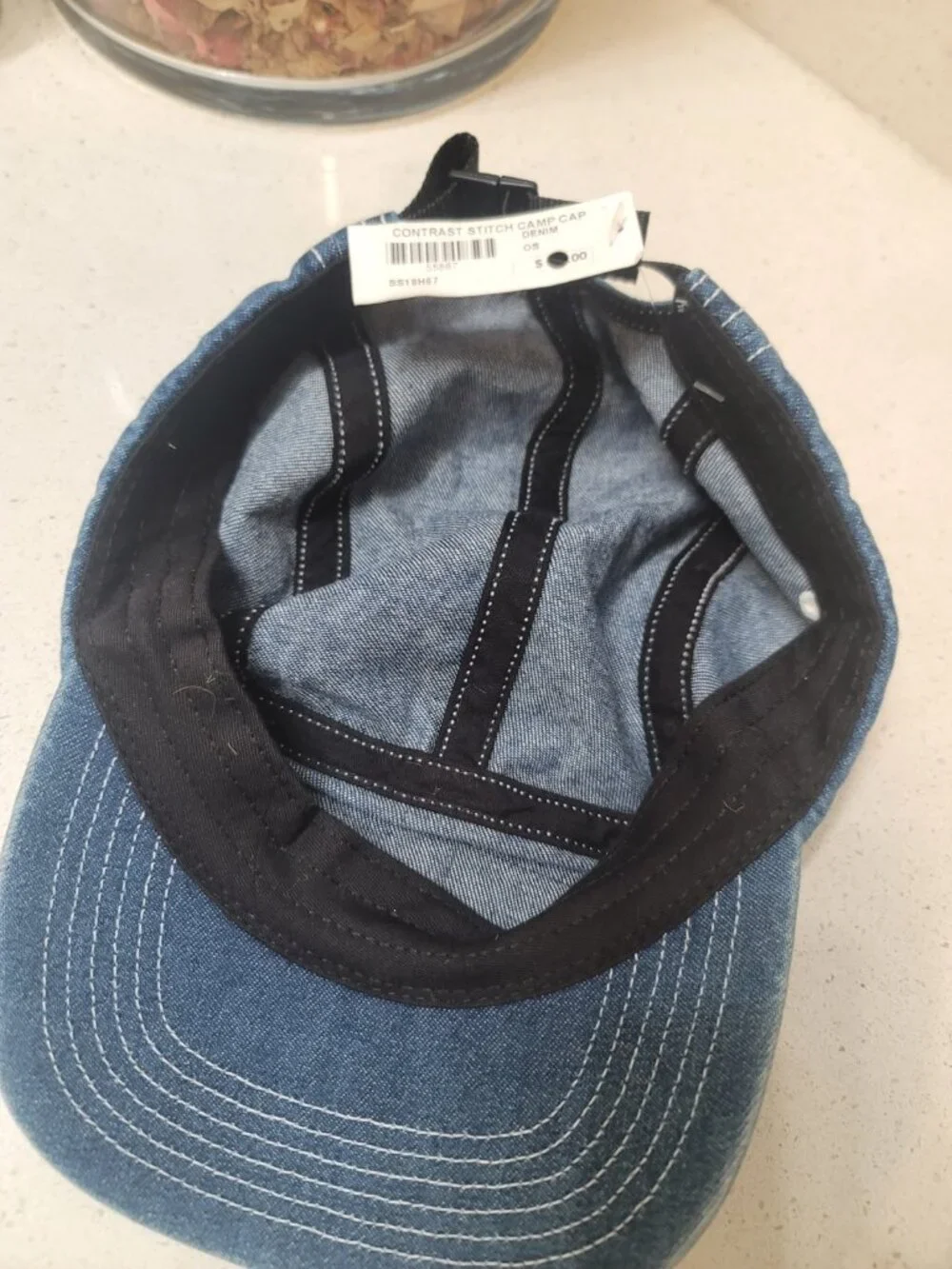Supreme Contrast Stitch Camp Cap SS19 Hat Denim B Blue